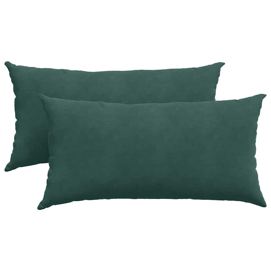 Sofa Kussens 2 pcs Donkergroen 80 x 40 cm Katoen Stof