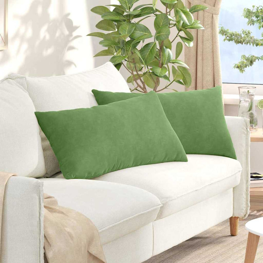 Sofa Kussens 2 pcs Lichtgroen 80 x 40 cm Katoen Stof