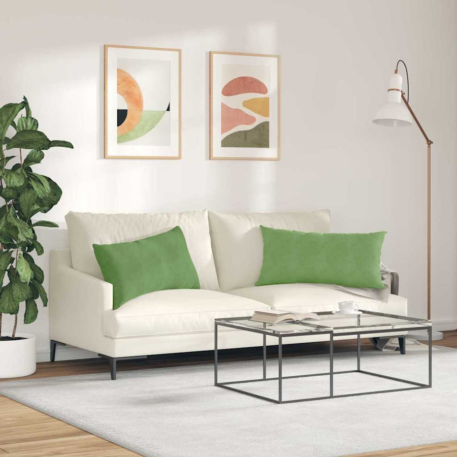 Sofa Kussens 2 pcs Lichtgroen 80 x 40 cm Katoen Stof