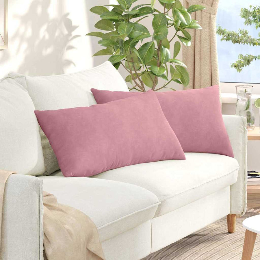 Sofa Kussens 2 pcs Roze 80 x 40 cm Katoen Stof