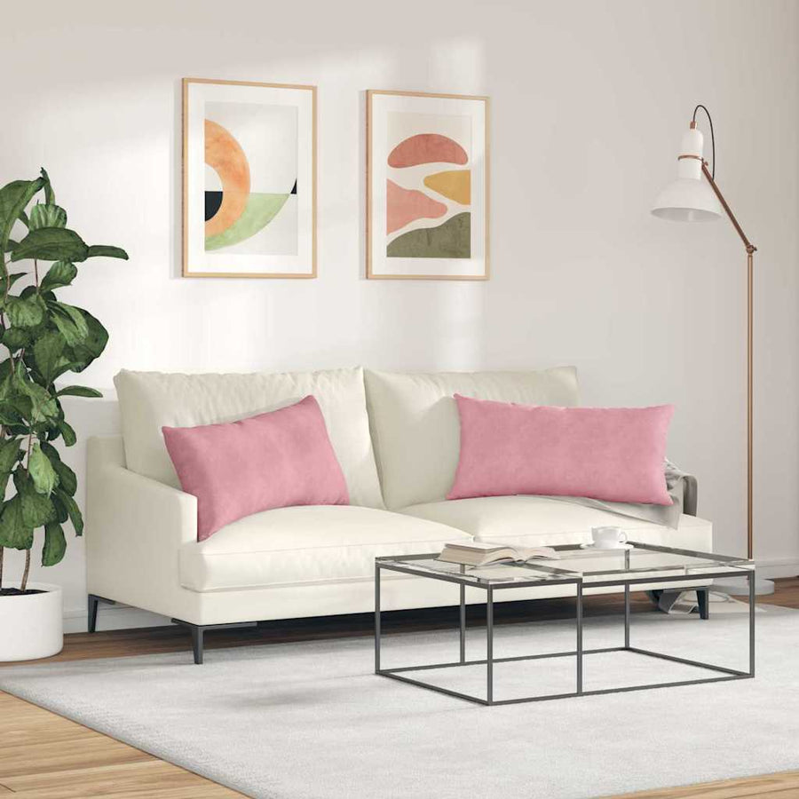Sofa Kussens 2 pcs Roze 80 x 40 cm Katoen Stof