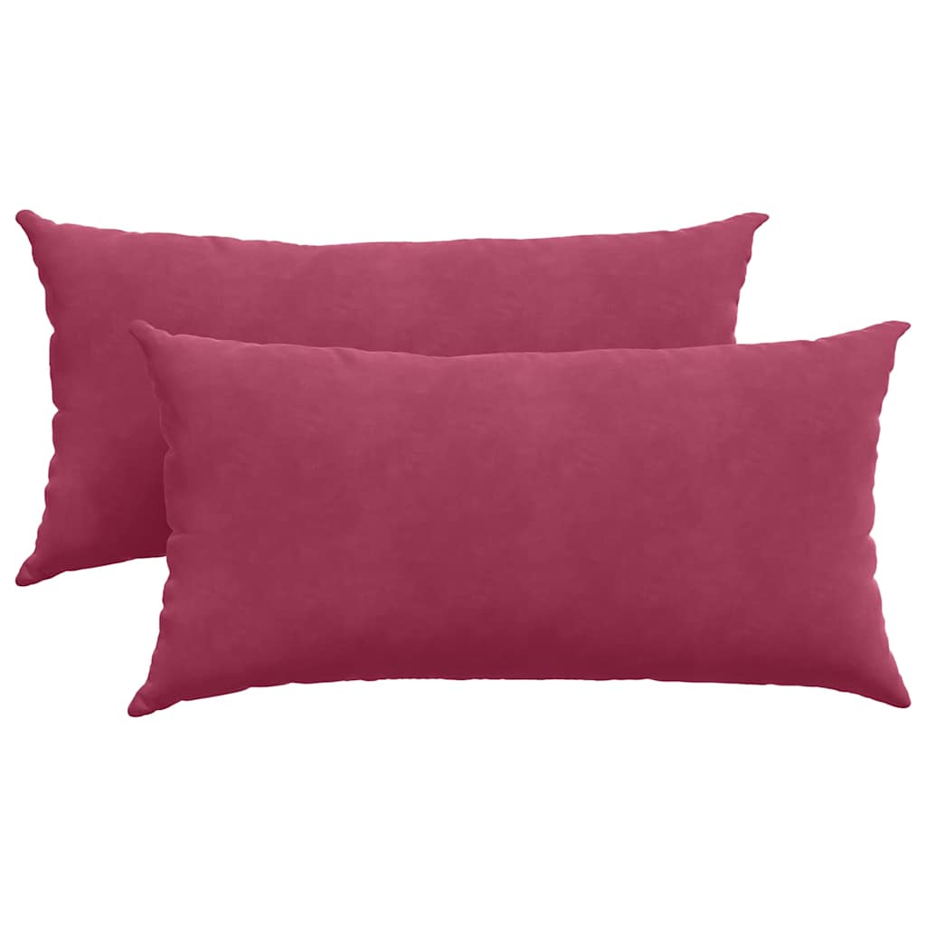 Sofa Kussens 2 pcs Wijnrood 80 x 40 cm Katoen Stof