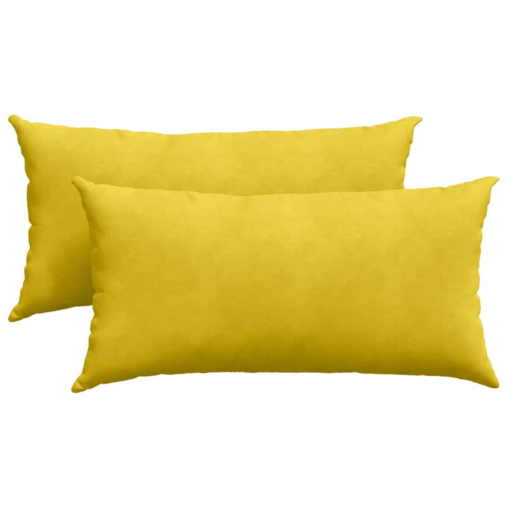 Sofa Kussens 2 pcs Geel 80 x 40 cm Katoen Stof