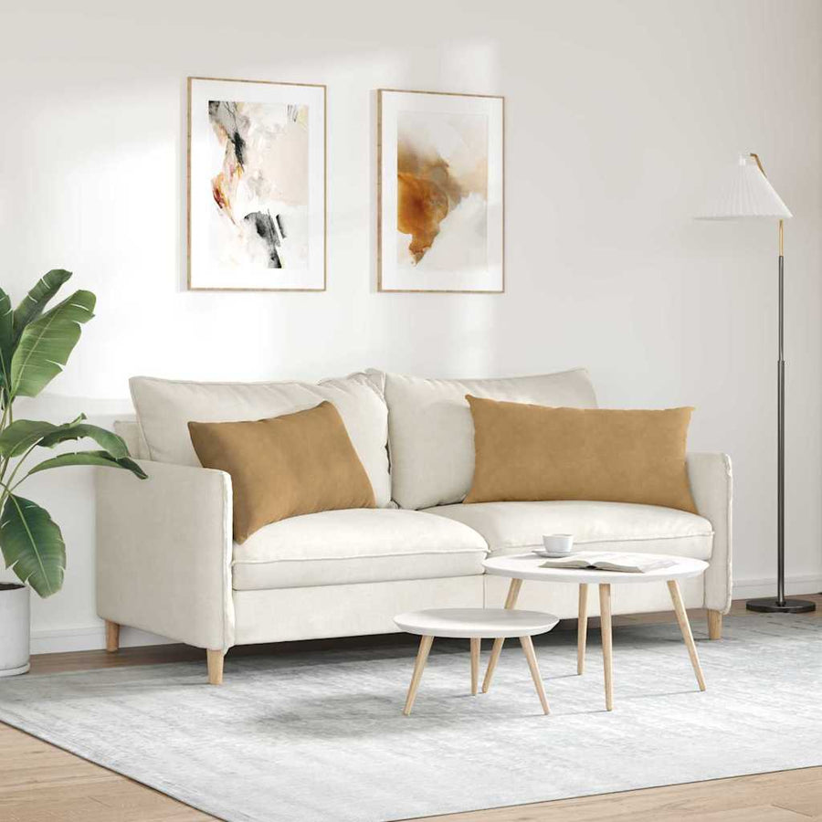Sofa Kussens 2 pcs Bruin 80 x 40 cm Katoen Stof