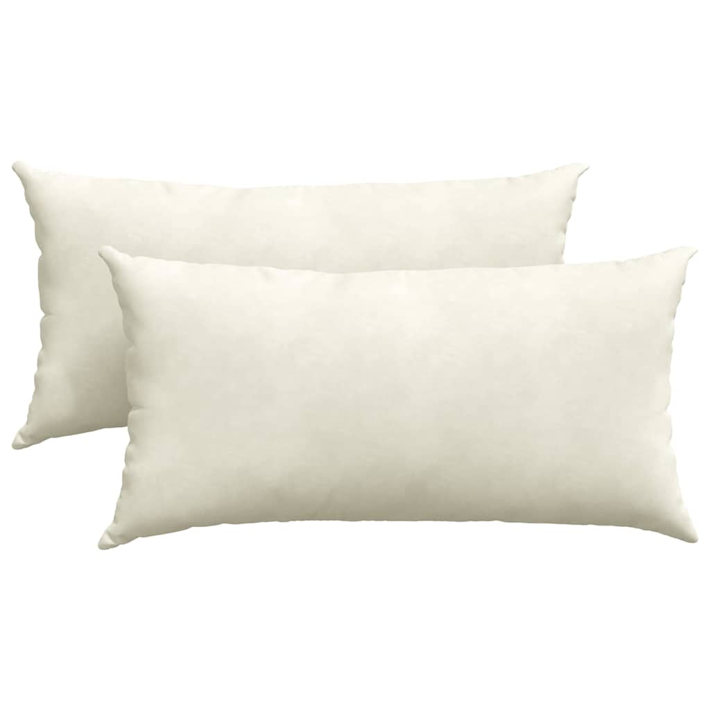 Sofa Kussens 2 pcs Crème 80 x 40 cm Katoen Stof
