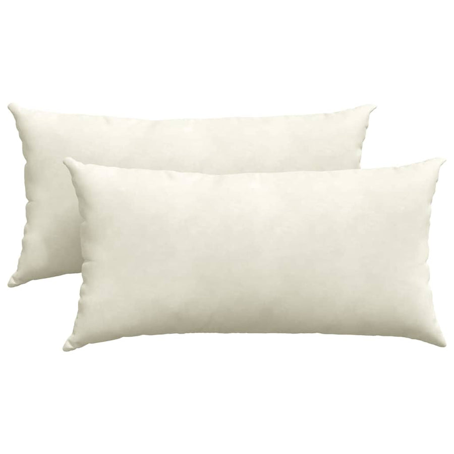Sofa Kussens 2 pcs Crème 80 x 40 cm Katoen Stof