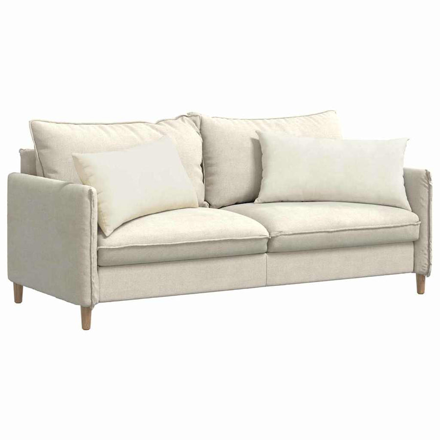 Sofa Kussens 2 pcs Crème 80 x 40 cm Katoen Stof