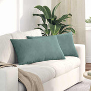 Sofakussens 2 stuks zeegroen 80x40 cm corduroy