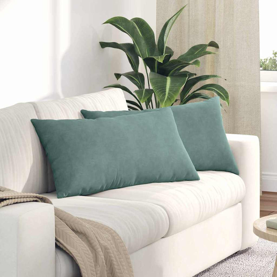 Sofa Kussens 2 pcs Zeegroen 80 x 40 cm Katoen Stof