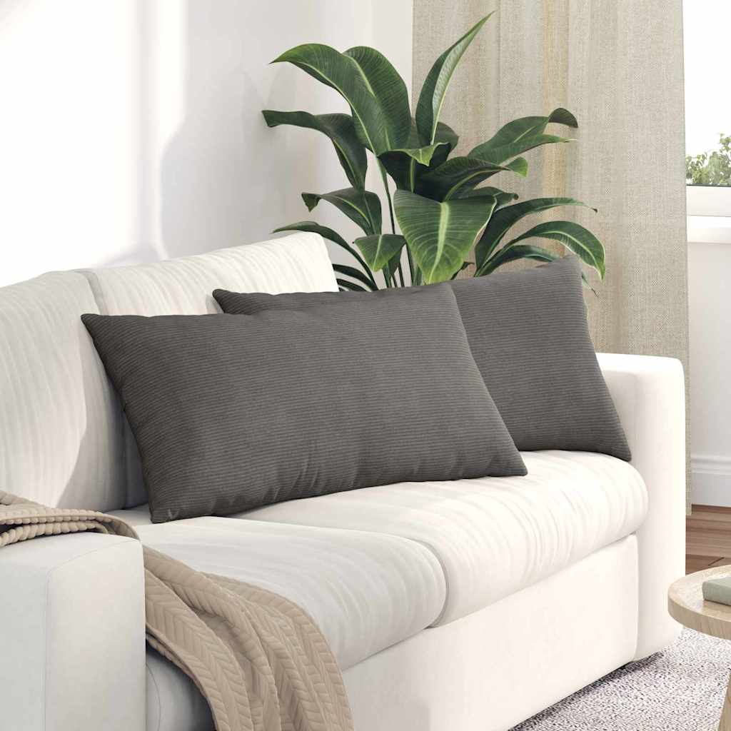 Sofa Kussens 2 pcs Lichtgrijs 80 x 40 cm Katoen Stof