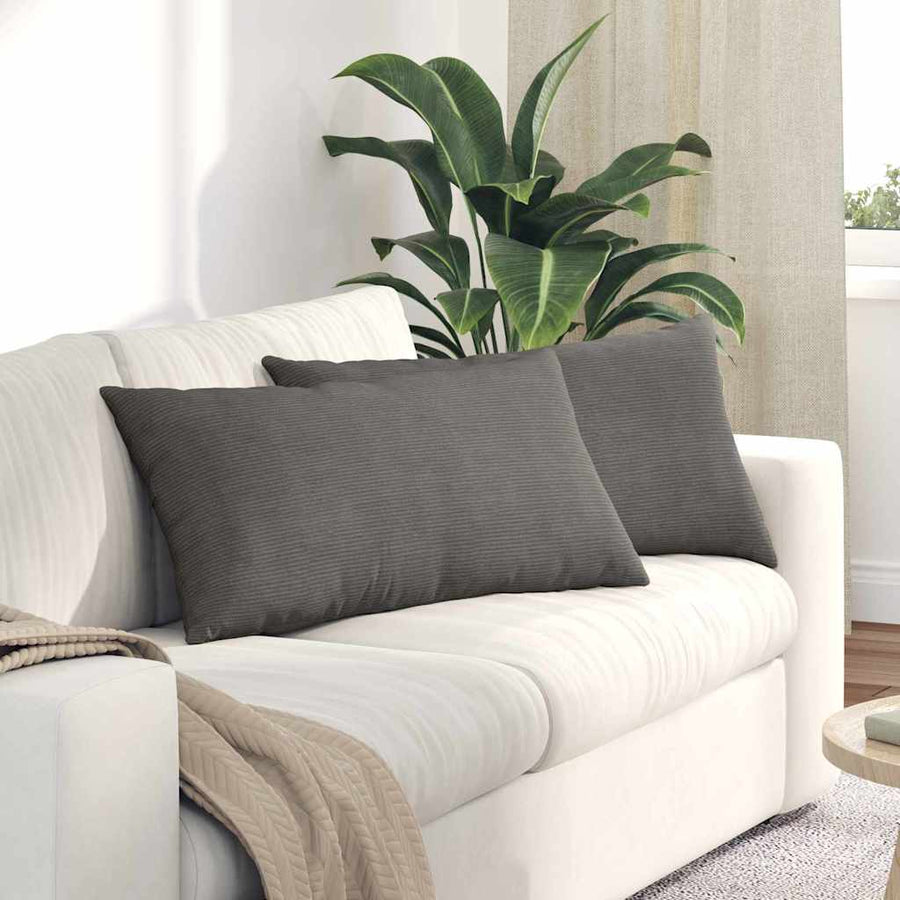 Sofa Kussens 2 pcs Lichtgrijs 80 x 40 cm Katoen Stof