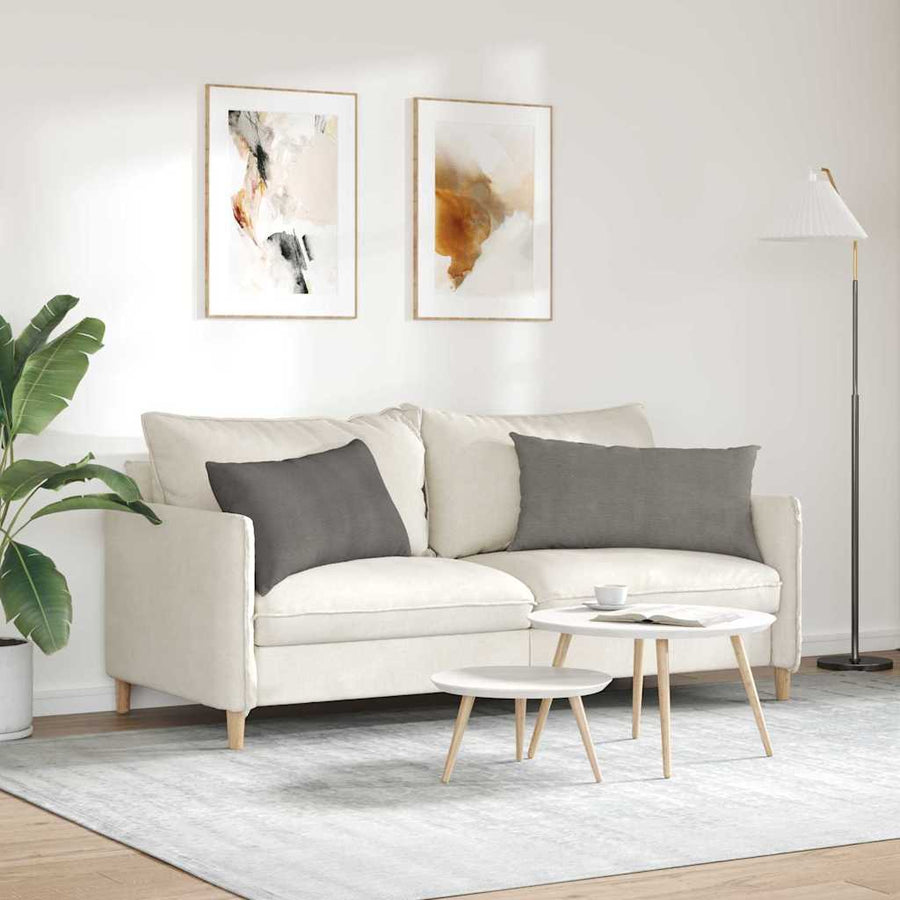 Sofa Kussens 2 pcs Lichtgrijs 80 x 40 cm Katoen Stof