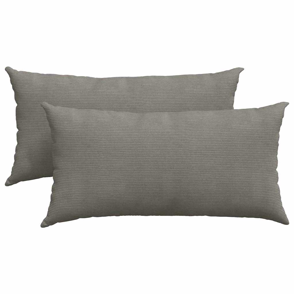 Sofa Kussens 2 pcs Lichtgrijs 80 x 40 cm Katoen Stof