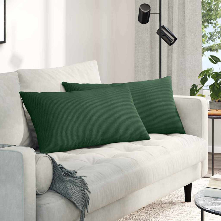 Sofa Kussens 2 pcs Donkergroen 80 x 40 cm Katoen Stof