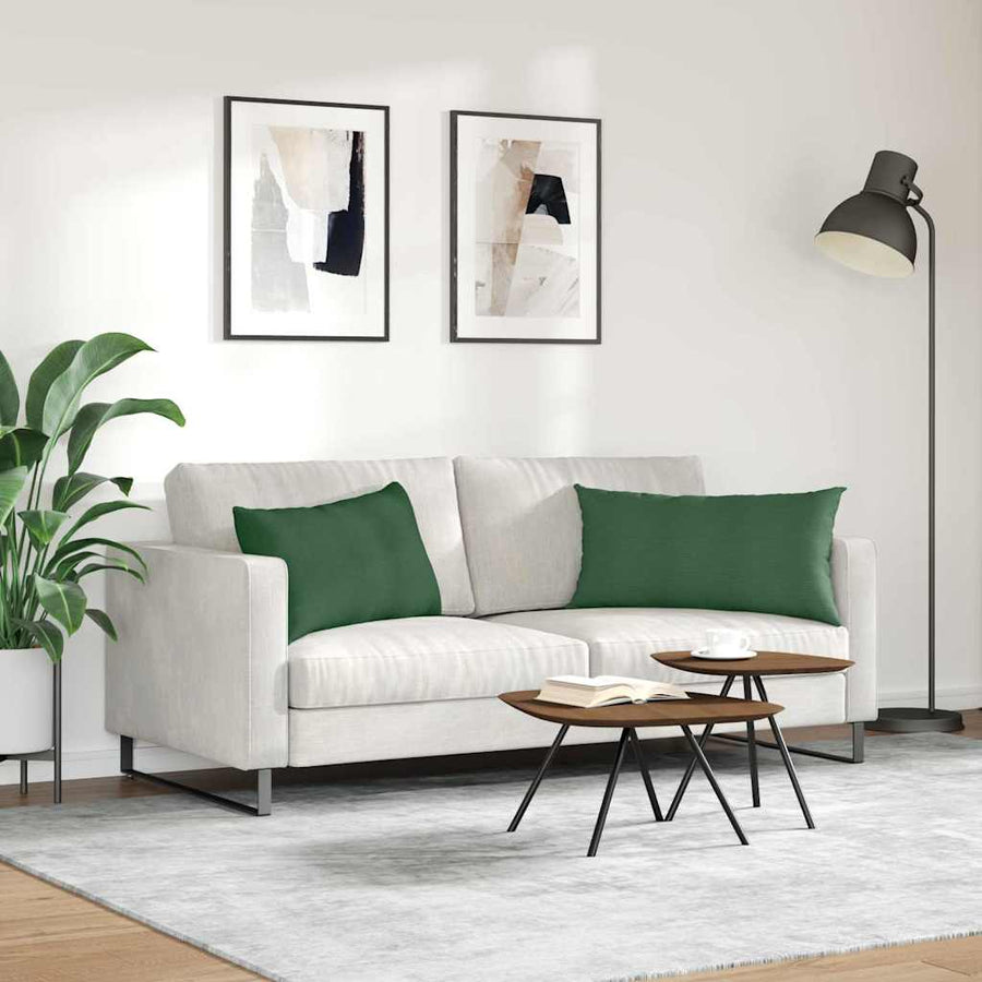 Sofa Kussens 2 pcs Donkergroen 80 x 40 cm Katoen Stof