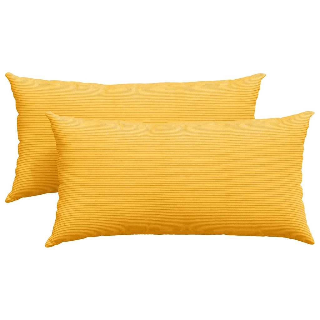 Sofa Kussens 2 pcs Lichtgeel 80 x 40 cm Katoen Stof