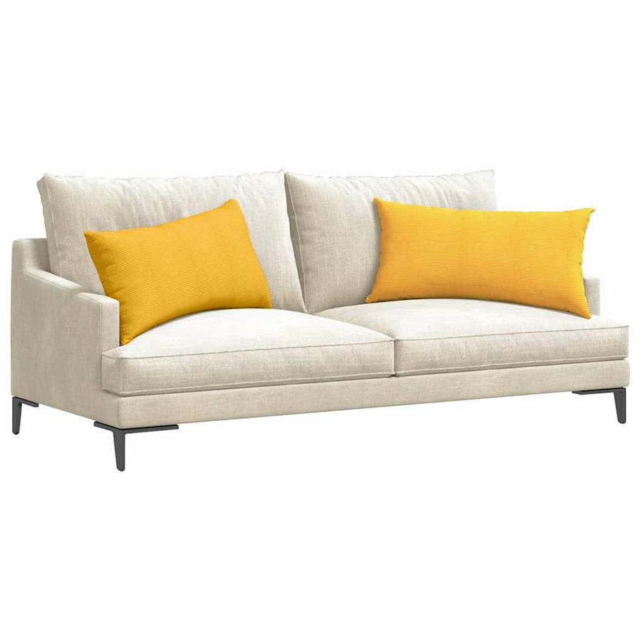 Sofa Kussens 2 pcs Lichtgeel 80 x 40 cm Katoen Stof