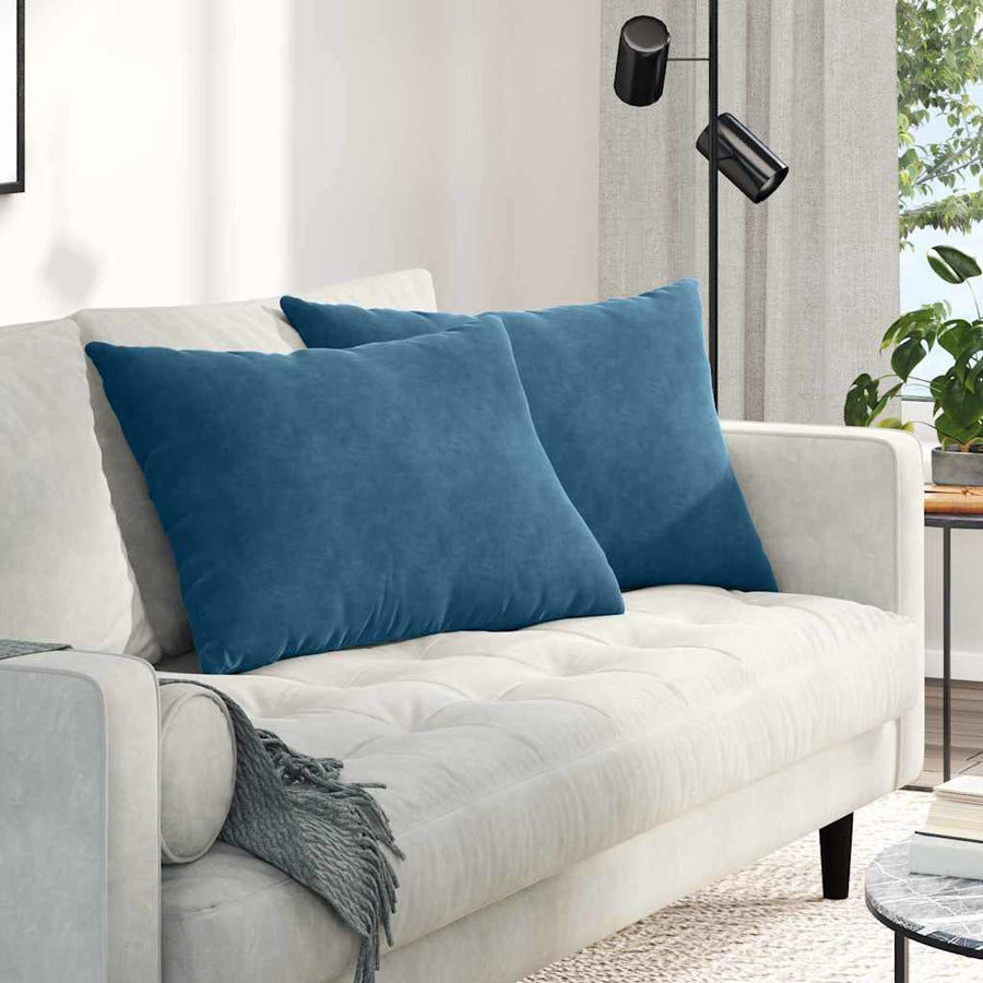Sofa Kussens 2 pcs Blauw 70 x 50 cm Katoen Stof