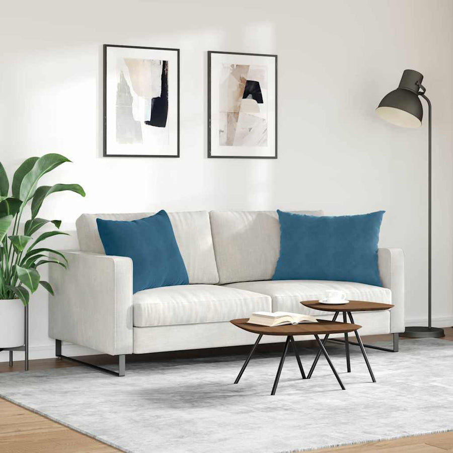 Sofa Kussens 2 pcs Blauw 70 x 50 cm Katoen Stof