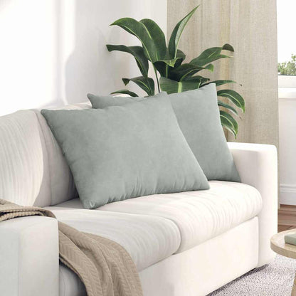 Sofa Kussens 2 pcs Lichtgrijs 70 x 50 cm Katoen Stof
