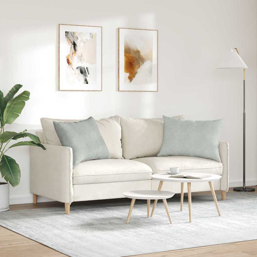 Sofa Kussens 2 pcs Lichtgrijs 70 x 50 cm Katoen Stof