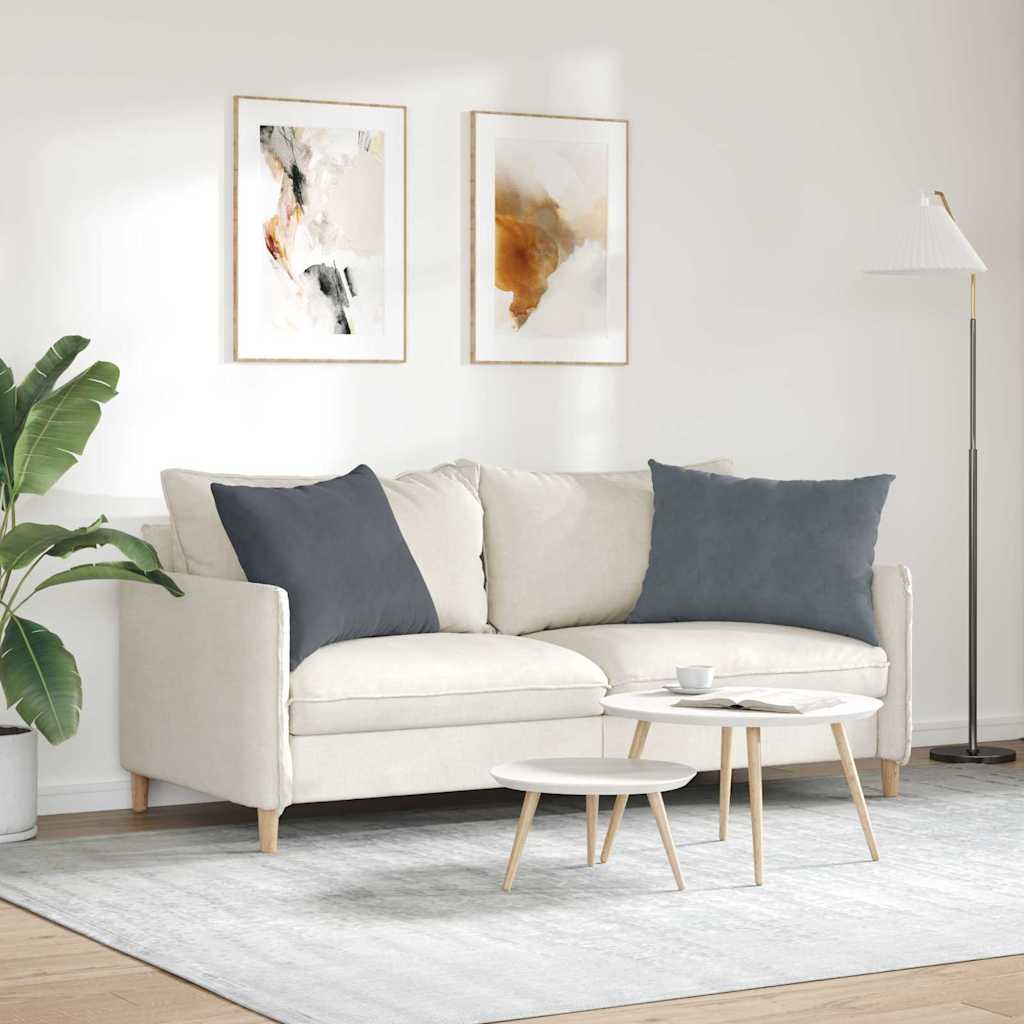 Sofa Kussens 2 pcs Donkergrijs 70 x 50 cm Katoen Stof