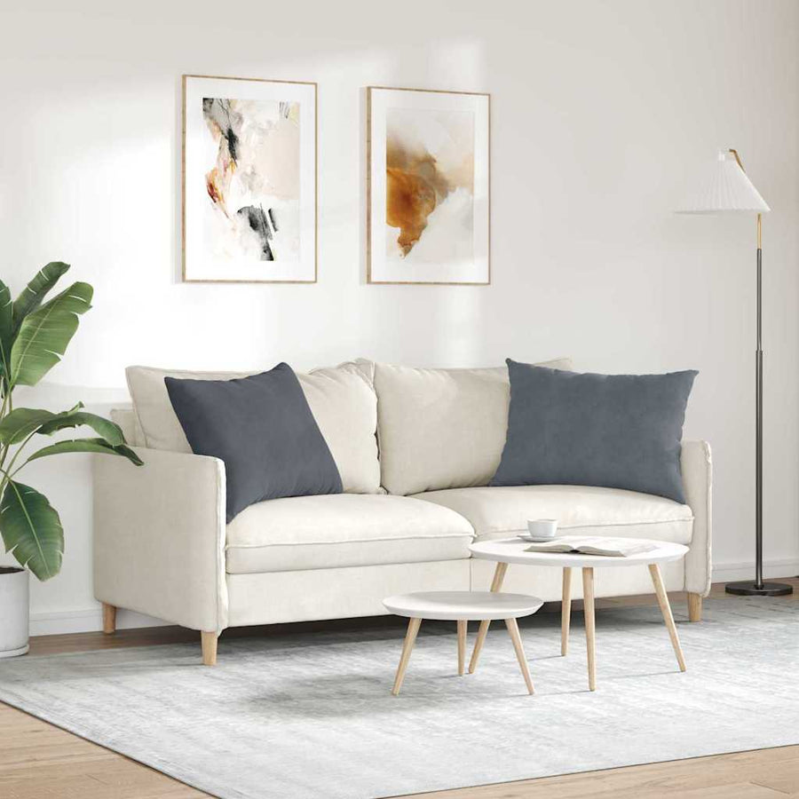 Sofa Kussens 2 pcs Donkergrijs 70 x 50 cm Katoen Stof