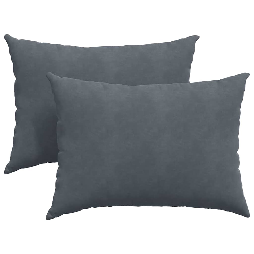 Sofa Kussens 2 pcs Donkergrijs 70 x 50 cm Katoen Stof