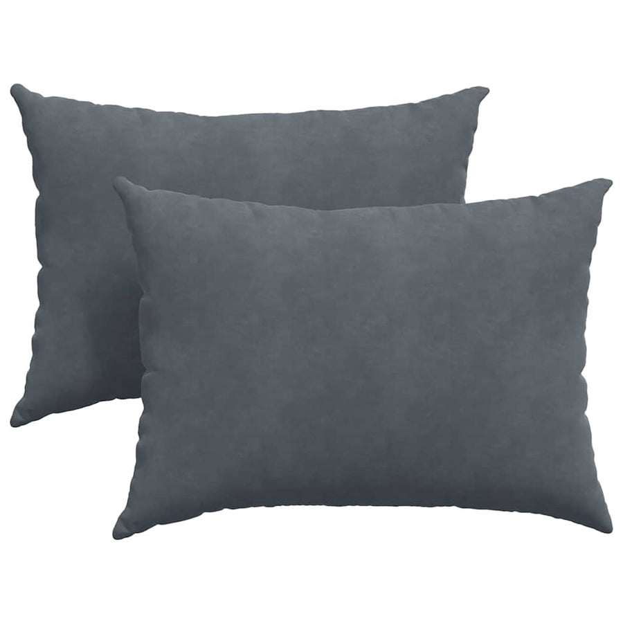 Sofa Kussens 2 pcs Donkergrijs 70 x 50 cm Katoen Stof