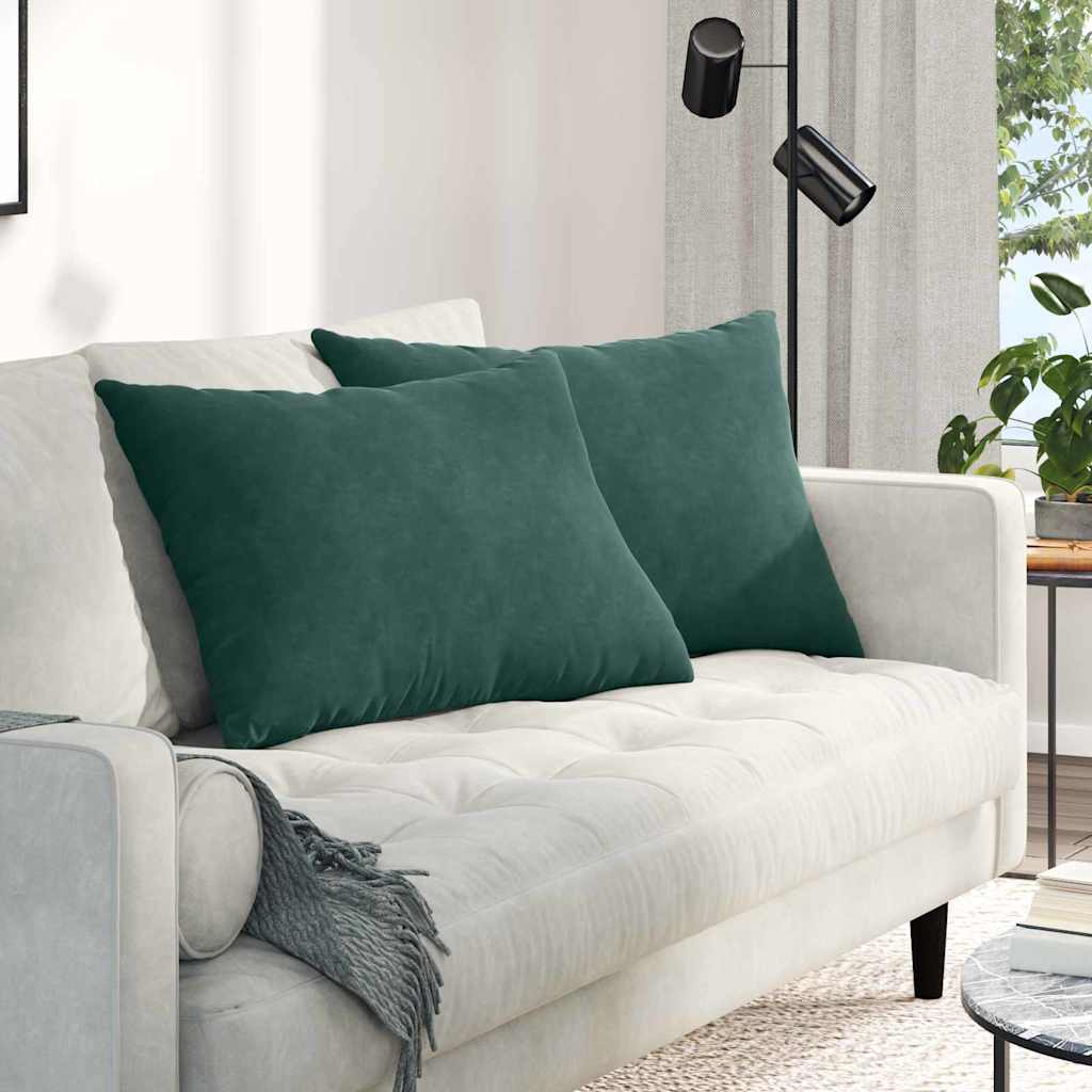 Sofa Kussens 2 pcs Donkergroen 70 x 50 cm Katoen Stof