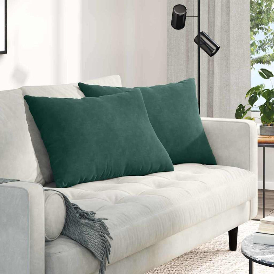 Sofa Kussens 2 pcs Donkergroen 70 x 50 cm Katoen Stof
