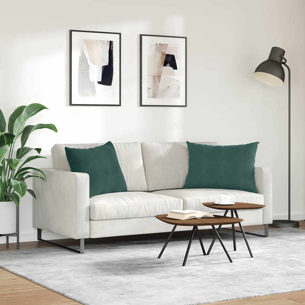 Sofa Kussens 2 pcs Donkergroen 70 x 50 cm Katoen Stof