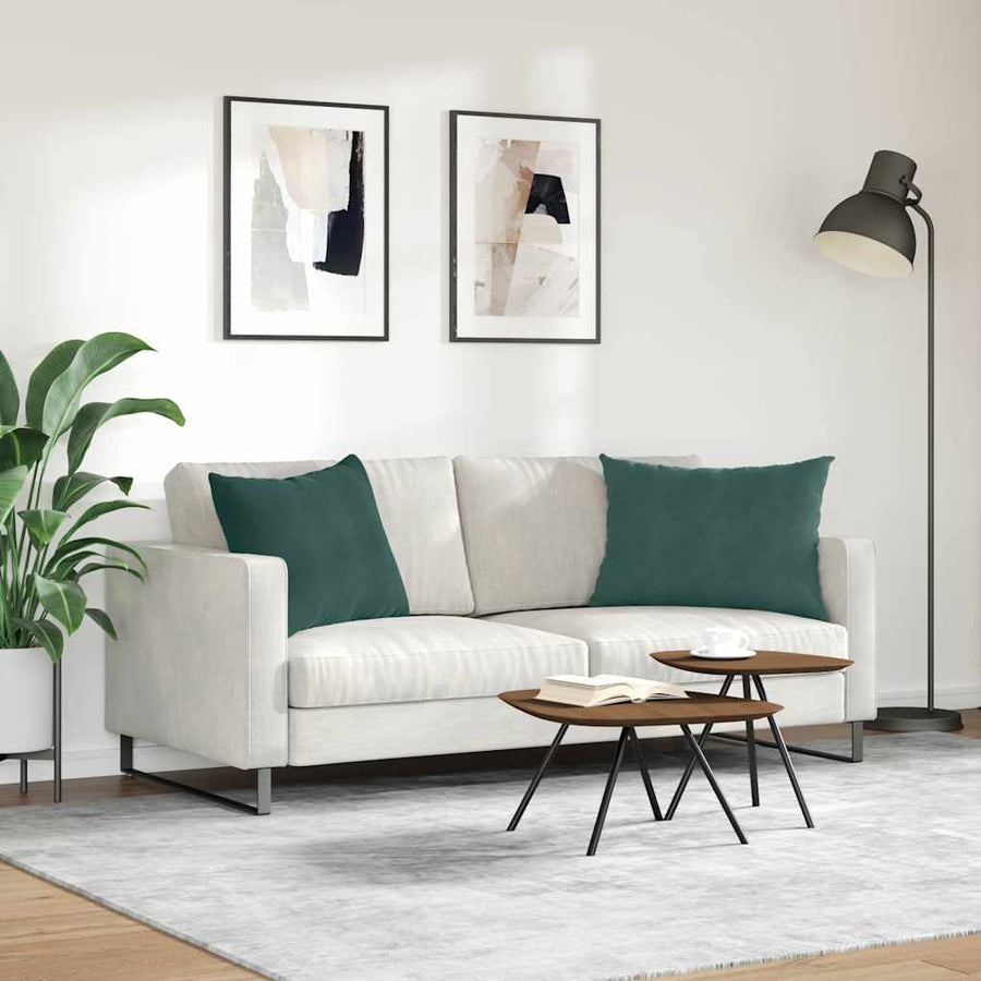 Sofa Kussens 2 pcs Donkergroen 70 x 50 cm Katoen Stof