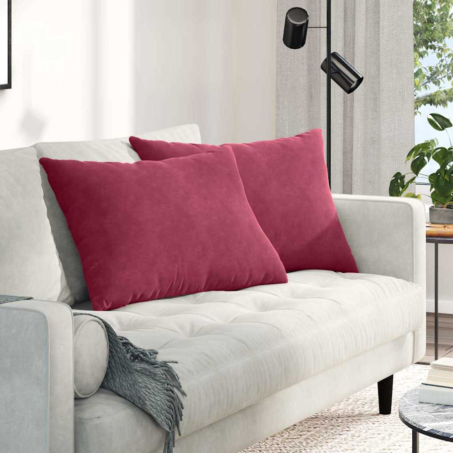 Sofa Kussens 2 pcs Wijnrood 70 x 50 cm Katoen Stof