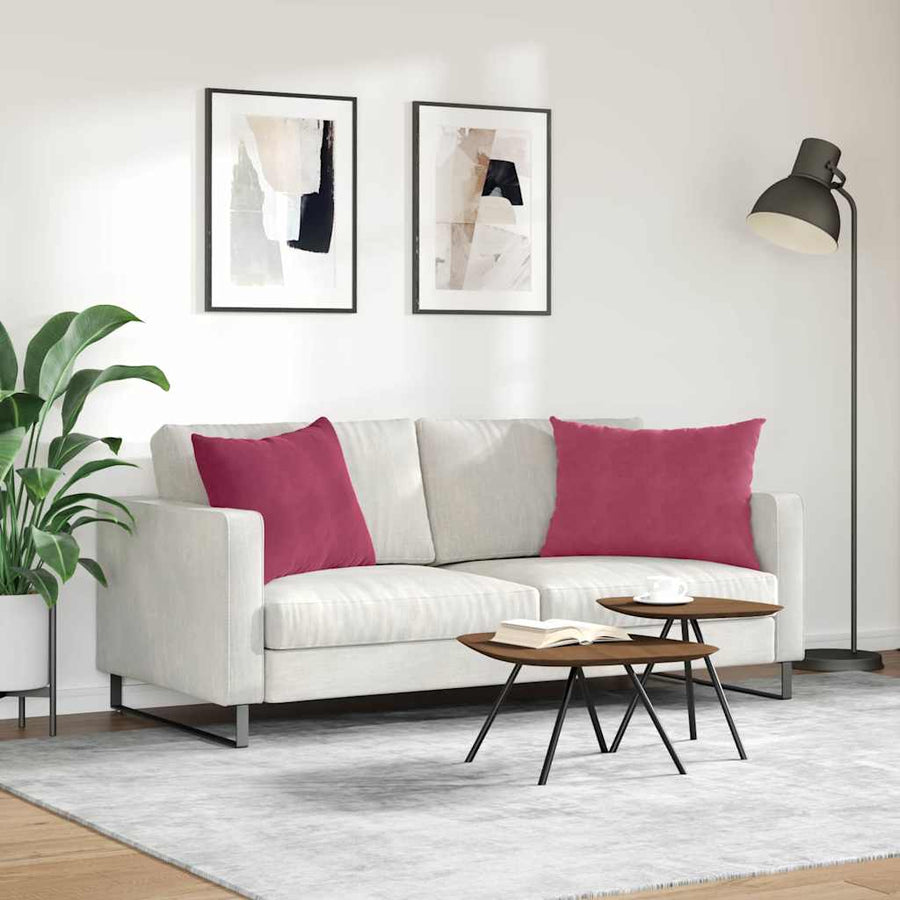 Sofa Kussens 2 pcs Wijnrood 70 x 50 cm Katoen Stof