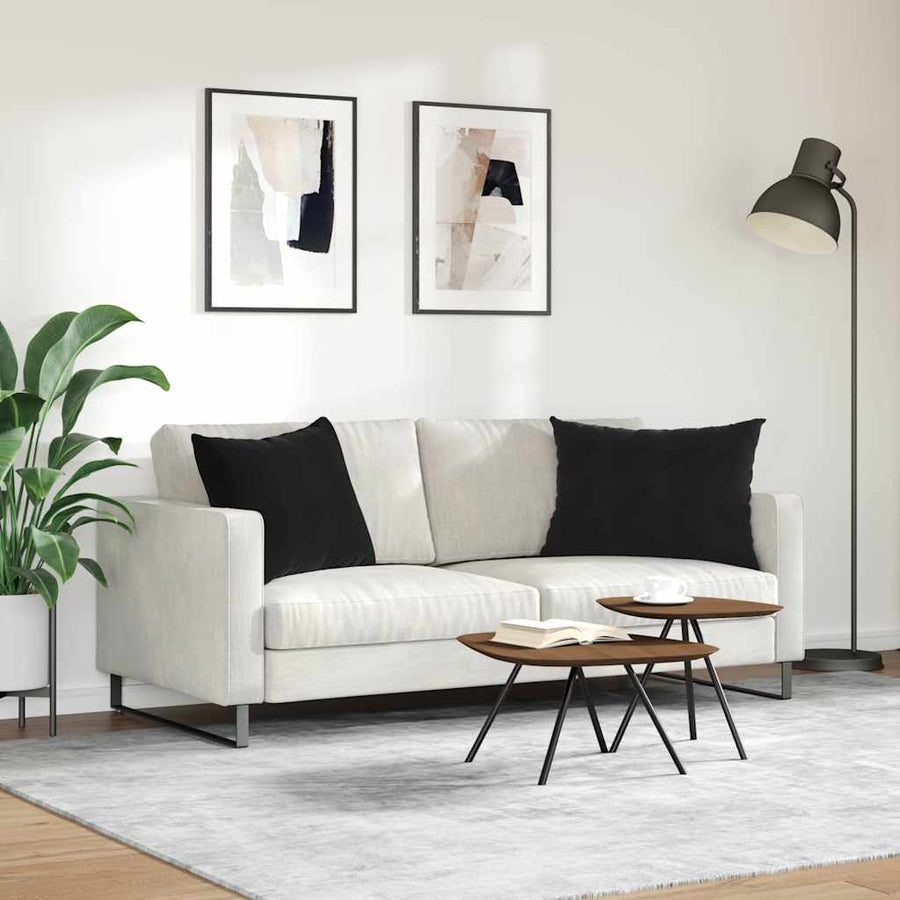 Sofa Kussens 2 pcs Zwart 70 x 50 cm Katoen Stof