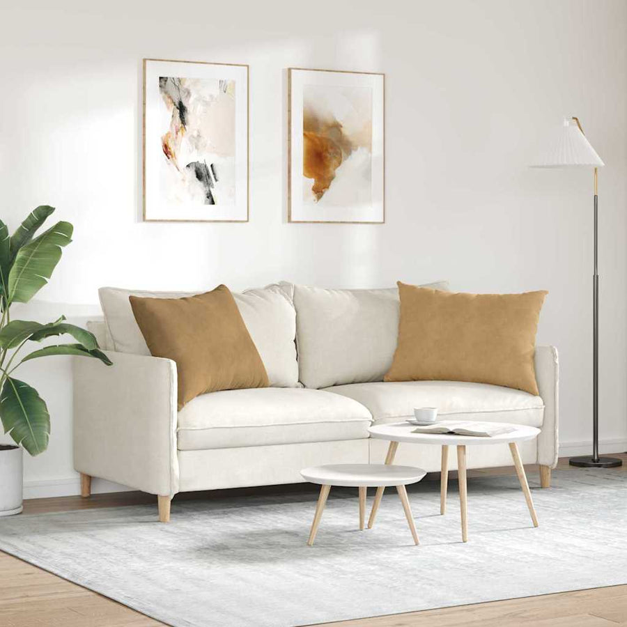 Sofa Kussens 2 pcs Bruin 70 x 50 cm Katoen Stof