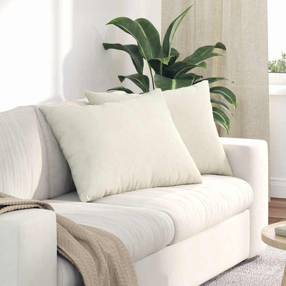 Sofa Kussens 2 pcs Crème 70 x 50 cm Katoen Stof