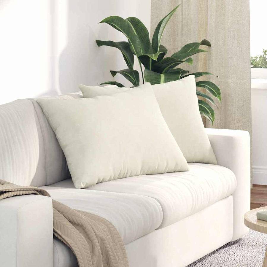 Sofa Kussens 2 pcs Crème 70 x 50 cm Katoen Stof