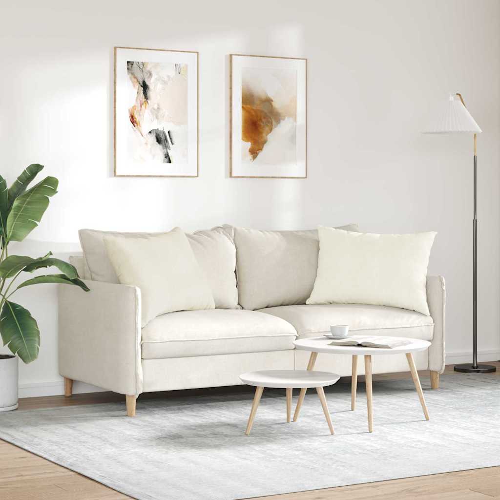 Sofa Kussens 2 pcs Crème 70 x 50 cm Katoen Stof