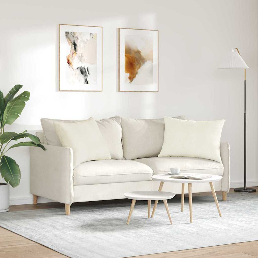 Sofa Kussens 2 pcs Crème 70 x 50 cm Katoen Stof