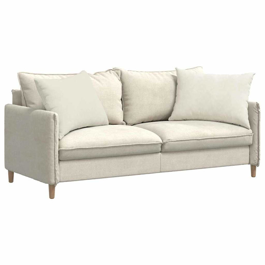 Sofa Kussens 2 pcs Crème 70 x 50 cm Katoen Stof