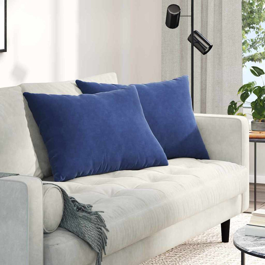 Sofa Kussens 2 pcs Politieblauw 70 x 50 cm Katoen Stof