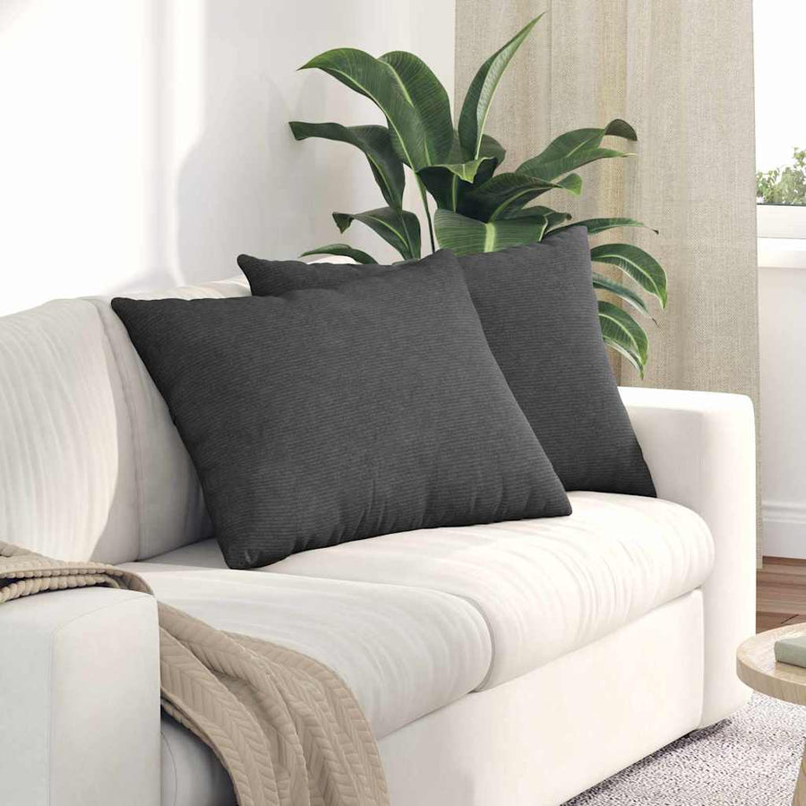 Sofa Kussens 2 pcs Donkergrijs 70 x 50 cm Katoen Stof