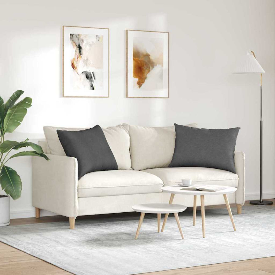 Sofa Kussens 2 pcs Donkergrijs 70 x 50 cm Katoen Stof