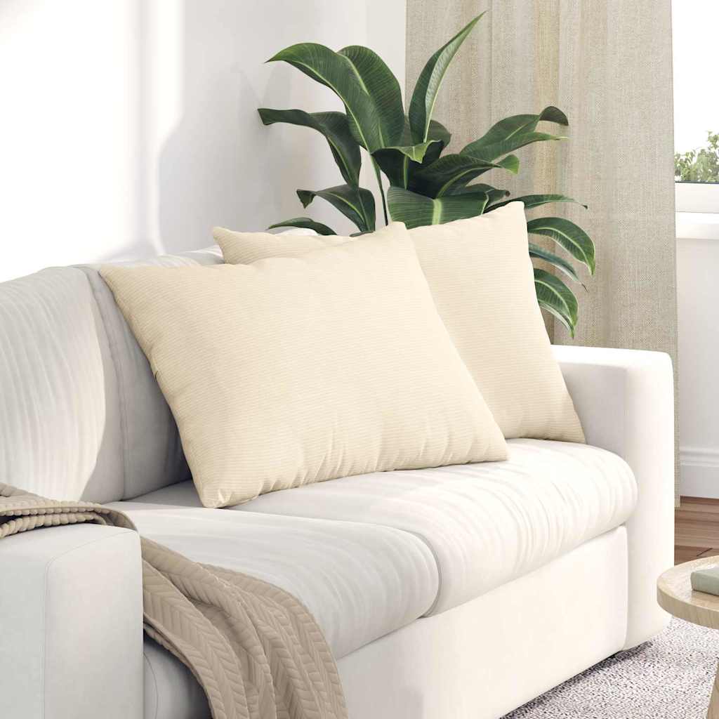 Sofa Kussens 2 pcs Crème 70 x 50 cm Katoen Stof