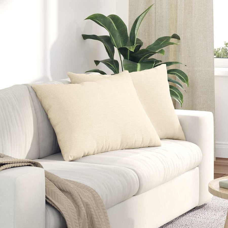 Sofa Kussens 2 pcs Crème 70 x 50 cm Katoen Stof