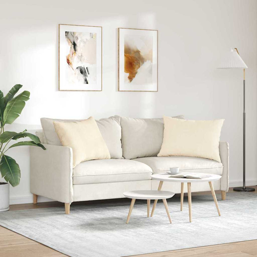 Sofa Kussens 2 pcs Crème 70 x 50 cm Katoen Stof