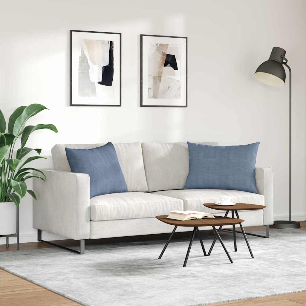 Sofa Kussens 2 pcs Blauw 70 x 50 cm Katoen Stof