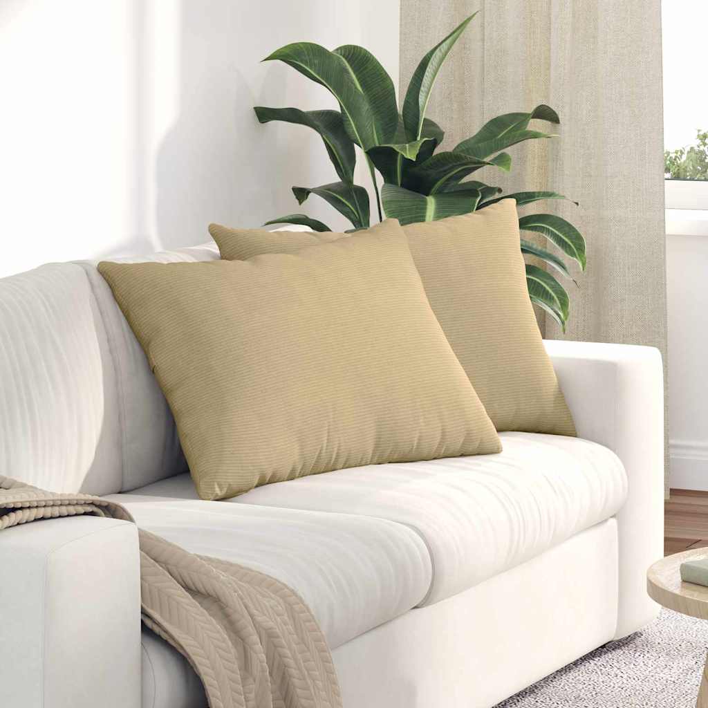 Sofa Kussens 2 pcs Grijs groen 70 x 50 cm Katoen Stof